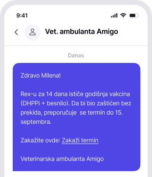 Prikaz podsetnika za vakcinaciju u Sveski