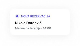 Nova rezervacija: Nikola Đorđević — Rehabilitacija kolena, 15:00