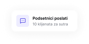 Podsetnik poslat: 12 klijenata za sutrašnje sesije
